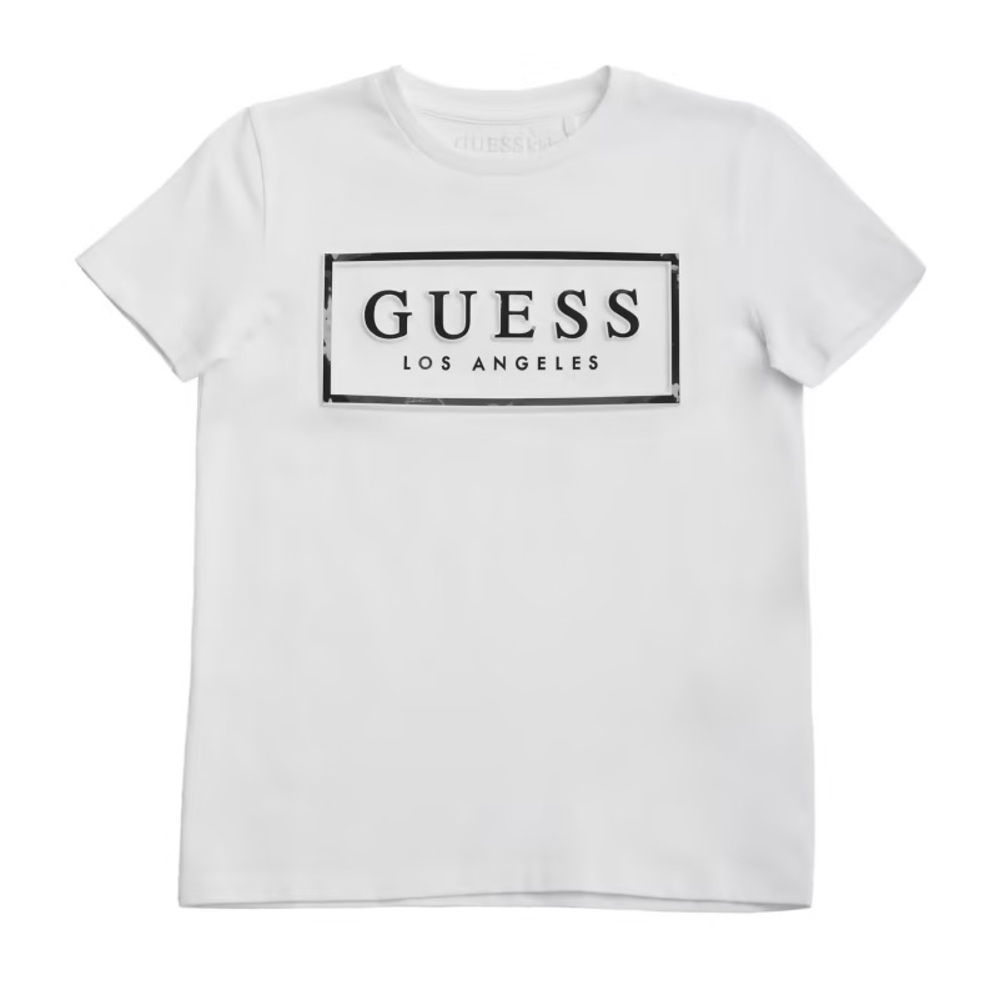 Guess Men’s White T-Shirt with Logo